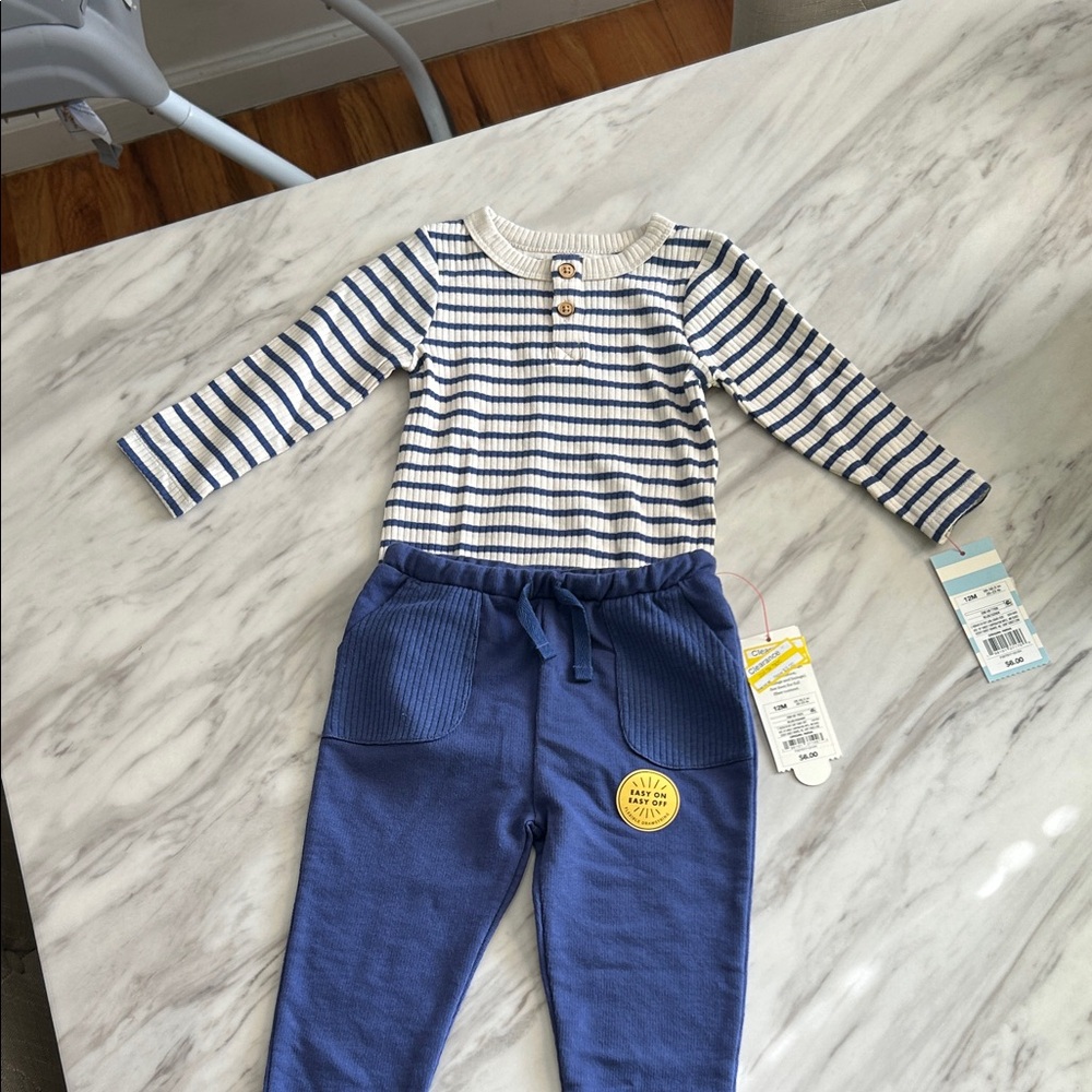 Cat & Jack Navy Striped Baby Top